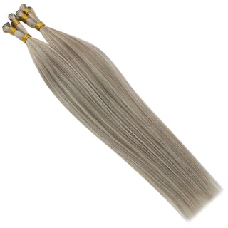 Balayage Blonde Hand Tied Weft Hair Extensions Full Shine 100% Virgin Human sew in weft hair extension