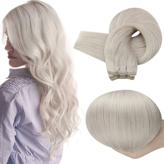 Full Shine Sew In Hair Weft Bundles 100% Remy Human Hair Ice Blonde (#1000)-weft-Full Shine
