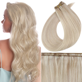 Full Shine Virgin Weft Brazilian 100% Human Hair Sew In Bundles Highlights (#P18/613)-Regular Virgin Hair Weft-Full Shine