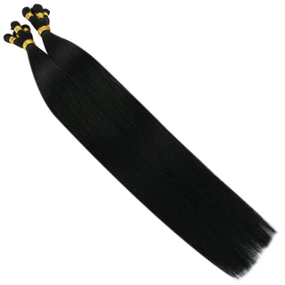 virgin hair bundles Jet Black best hand tied weft extensions Full Shine extensions for thin hair for women