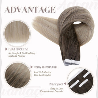 ash blonde tape in hair extensions