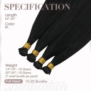hand tied wefts hair bundles for braiding handmade Jet Black sew in weft hair extensions 100% Virgin Human Jet Black human hair hand tied extensions