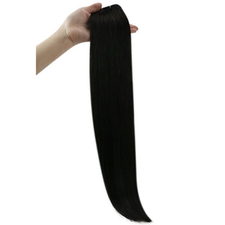 weft hair extensions black