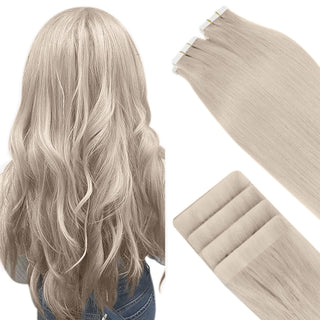 Full Shine White Blonde Seamless Injection Tape in Extensions 100% Virgin Human Hair (#1000)-Seamless Injection Tape in extension-Full Shine