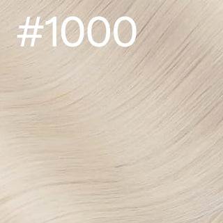 Ultra-light platinum blonde injection PU clip ins from Full Shine for a seamless blend.