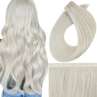 User 1000_flat-silk-hair-extensions-hairstyles-white-bloned-color-popular-match-best-fullshine-humanhair-real human hair-silk weft