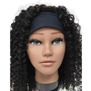 [Clearance] Kinky Curly Headband Wig 300g Natural Black Human Hair #1B