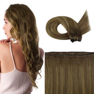 Full Shine Virgin Weft Brazilian 100% Human Hair Sew In Bundles Balayage Highlights (#2/2/6)