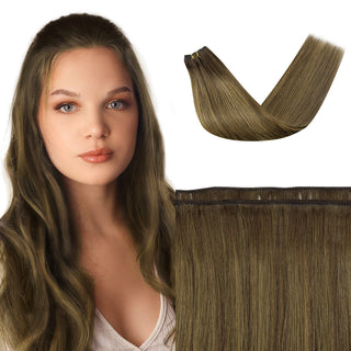 Full Shine Virgin Weft Brazilian 100% Human Hair Sew In Bundles Balayage Highlights (#2/8/2)