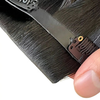 Full Shine balayage brown injection PU no-bump clip ins