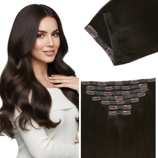 Fullshine brown genius PU clip in extensions for clean blend