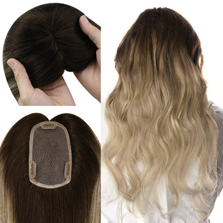 [SALE] Full Shine Toppers 3*5 Inch Lace Base Hairpiece For Women Balayage #3/8/22-Clearance-Full Shine