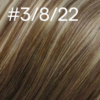 Full Shine invisible PU clip ins with soft balayage blonde tones.