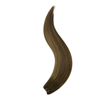 Full Shine Virgin Weft Brazilian 100% Human Hair Sew In Bundles Balayage Highlights (#DU)