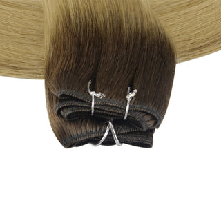 Full Shine Virgin Weft Brazilian 100% Human Hair Sew In Bundles Balayage Highlights (#3/8/22)