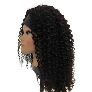 [Clearance] Kinky Curly Headband Wig 300g Natural Black Human Hair #1B