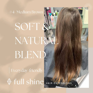 Virgin Injection Tape in Hair Extensions Medium Brown #4-Virgin Injection Tape in extension-Full Shine