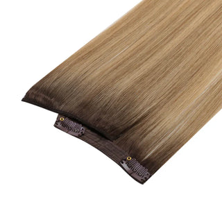 [Sale] Human Hair Extensions Clip in 100% Virgin Human Hair 7 Pieces Balayage #2/4/27