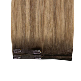 [Sale] Human Hair Extensions Clip in 100% Virgin Human Hair 7 Pieces Balayage #2/4/27