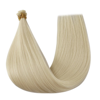 Full Shine Genius Weft Hair Extensions 100% Virgin Human Ice Blonde (#1000)-Virgin Genius Hair Weft-Full Shine