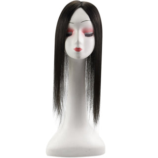[SALE] Full Shine Lace Wig Toppers 3*5 Inch Lace Base Hairpiece For Women Pure Color #1B Off Black-Clearance-Full Shine