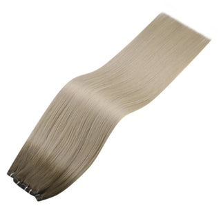 [New Color] Full Shine Virgin Hybrid Weft Hair Extensions Balayage Genius Weft (#9A/10/800)