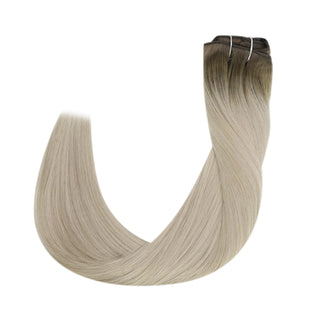 [New Color]Full Shine Human Hair Extensions Clip in 100% Virgin Human Hair 7 Pieces Balayage (#9A/10/800)