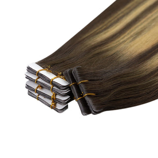 Full Shine Seamless Injection Tape in Extensions Virgin Human Hair Balayage(#BM)