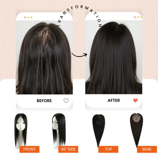 black color hairpiece, thinning hair solution, clip in topper for women, real hair patch, seamless base insert, full crown coverage, breathable mesh hairpiece, virgin remy topper, crown area enhancer, natural top finish, high density strands, real hair scalp topper, parting friendly insert, comfortable clip base, lightweight topper design, daily use hair patch, realistic hairline coverage, black hair crown filler, scalp illusion piece, premium quality topper
