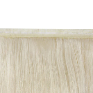 Bleach blonde Fullshine invisible wefts ideal for high-contrast blonde looks.
