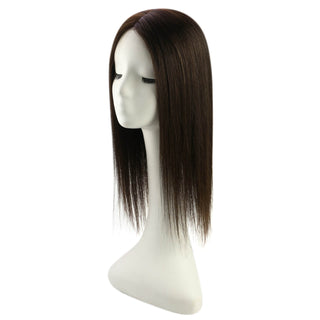 breathable hair topper, dark brown human hair insert, clip in crown piece, real hair for thinning hair, natural scalp appearance, virgin remy hairpiece, seamless integration base, lightweight topper for women, high density scalp patch, comfortable crown cover, realistic hair blending, full shine strands, thinning hair solution, hair loss concealment, premium topper design, anti-slip topper, real scalp coverage, invisible part line insert, daily use hairpiece, salon quality real hair topper