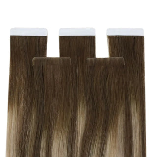 Virgin hair balayage brown extensions ideal for subtle color transitions.