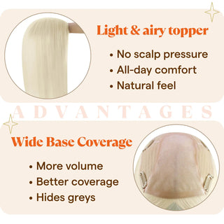 clip in hair topper, platinum blonde extension, real hair crown piece, invisible base topper, full shine real hair, breathable topper, human hair insert, scalp top filler, natural hairline integration, women’s hair solution, hair loss patch, volume booster topper, soft remy hair, lightweight daily topper, high density topper, anti-slip topper, fine hair crown topper, realistic scalp match, hair patch for women, premium topper
