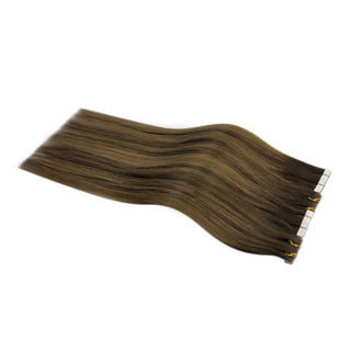 Full Shine Seamless Injection Tape in Extensions Virgin Human Hair Balayage(#2/8/2)