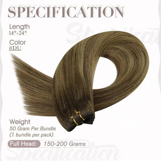 Professional Virgin Volume Weft Brazilian 100% Human Hair Sew In Bundles Balayage (#DU)