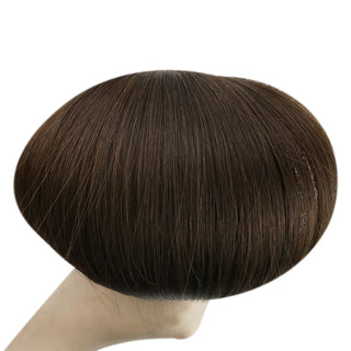 Fullshine dark brown virgin hair with slim, seamless weft construction.