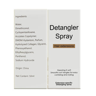 FullShine detangling spray smoothing out tangled hair extensions with fine mist