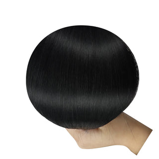 Full Shine Genius Weft Hair Extensions 100% Virgin Human Jet Black (#1)-Virgin Genius Hair Weft-Full Shine
