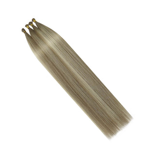 Full Shine Genius Weft Hair Extensions 100% Virgin Human Balayage Highlights (#8/8/613)-Virgin Genius Hair Weft-Full Shine