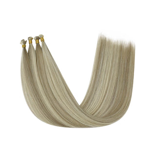 Full Shine Genius Weft Hair Extensions 100% Virgin Human Highlights (#P8/60)-Virgin Genius Hair Weft-Full Shine
