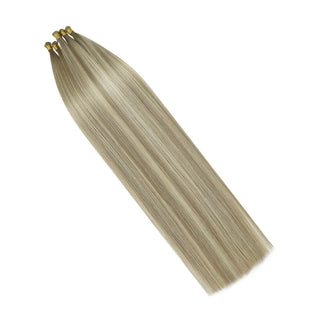 Full Shine Hand Tied Weft Hair Extensions 100% Virgin Human Balayage (#8/8/613)