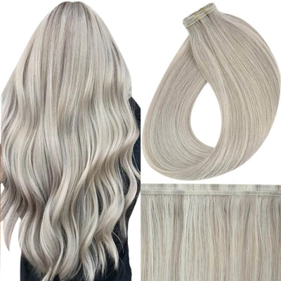 Full Shine virgin hair blonde hair extensions ashy blonde subtle lowlights cool tone multi dimensional soft blended natural hair color finish