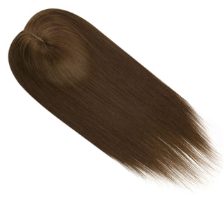 full shine mono top topper, medium brown hair color, real human hairpiece, crown volume patch, thinning area solution, clip in mono base, breathable mesh topper, premium quality strands, natural hairline insert, root coverage for women, realistic scalp topper, parting suitable hairpiece, lightweight design insert, seamless daily wear, high quality remy hair, comfort scalp topper