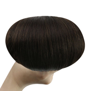 Full Shine tape in hair extensions use premium virgin hair in dark brown for a salon-quality appearance.
