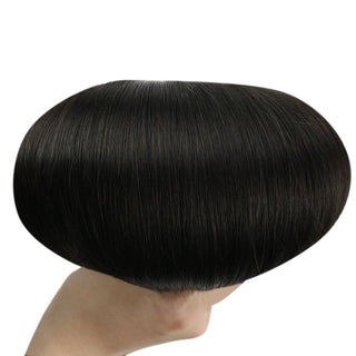 Full Shine virgin hair tape in extensions in natural black are crafted from premium human hair for salon-quality results.