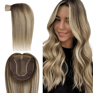 full shine, virgin hair, hair topper, natural looking base, ombre blonde, clip in extensions, women hair solution, human hair topper, hair volume, hair replacement, real human hair, lightweight hair piece, seamless integration, hair styling, hair coverage, remy hair, easy to wear, natural hairpiece, hair texture, hair upgrade