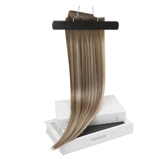 Full shine Balayage Brown clip ins hair extensions help nightclub goers achieve a glamorous sleek look.