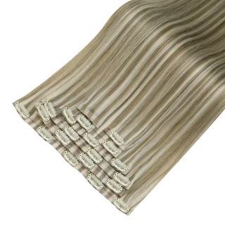 Full shine Blonde Highlights best clip in hair extension creates a radiant look for active lifestyles.