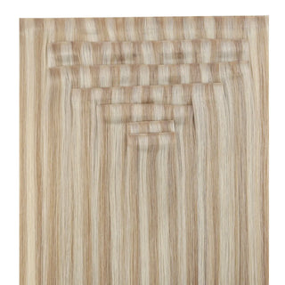 Full shine Blonde Lowlights real hair clip in extensions offer eco consumers natural long fiber.