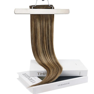 Full shine Brown Balayage clip in hair extensions real hair provide natural shine and fall for advocates.